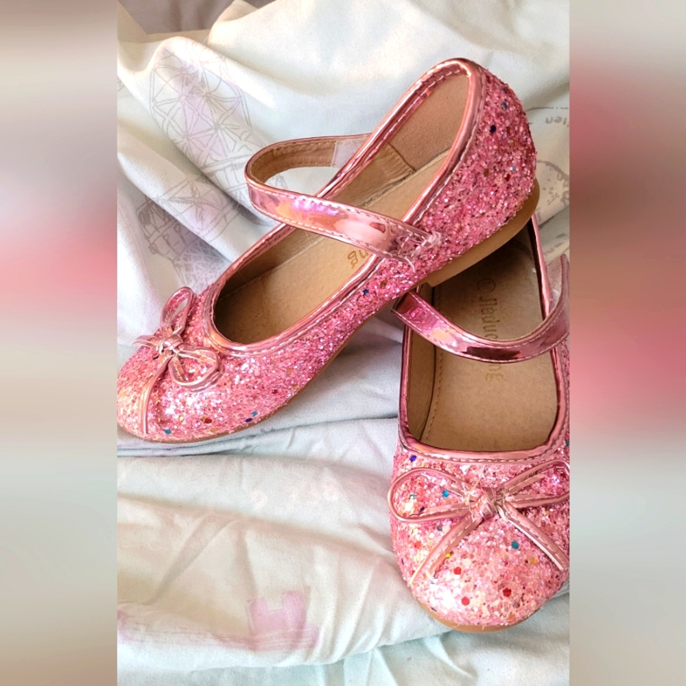 Jiaduowang Sz 29(11.5) Pink Glitter Kids Shoes